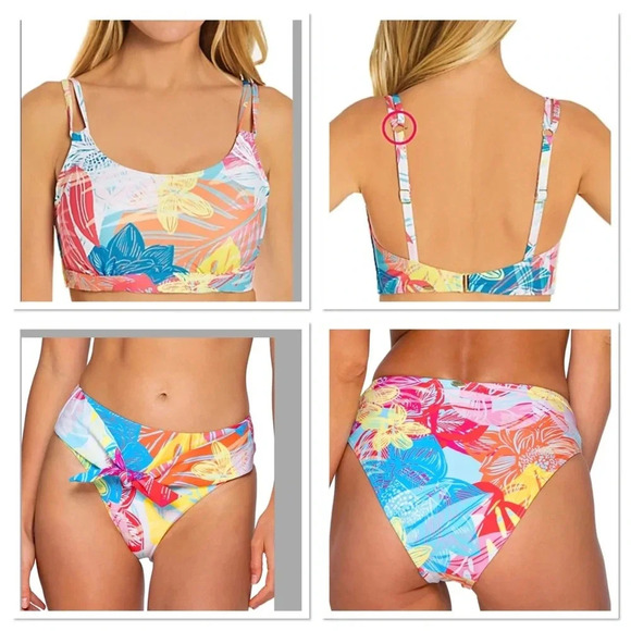 Sunsets Hot Tropics Taylor Bralette Swim Top and Bottom - Picture 1 of 12